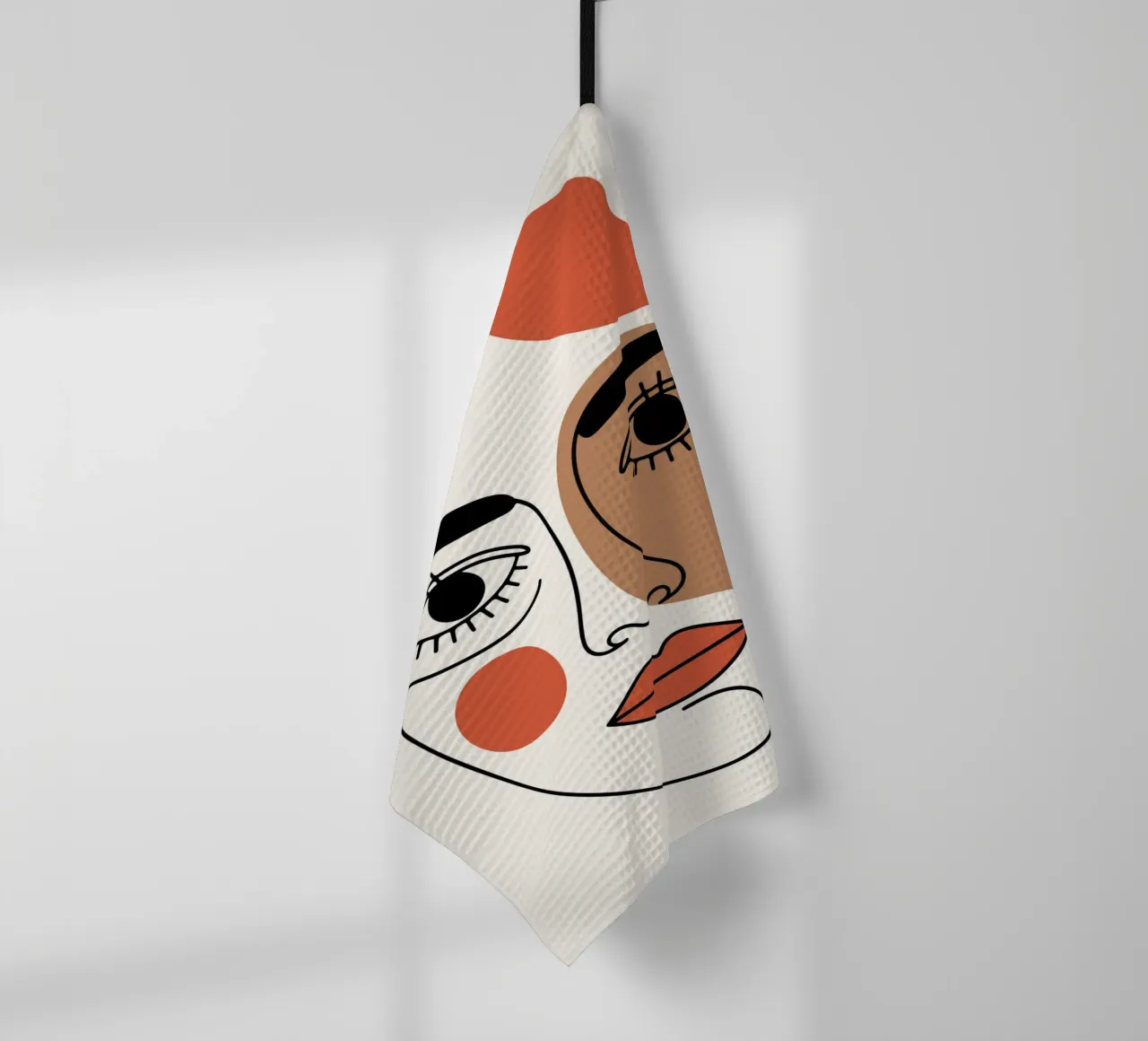 Fluid Expression Abstract Face in One Line canovaccio da cucina da LisaArtes