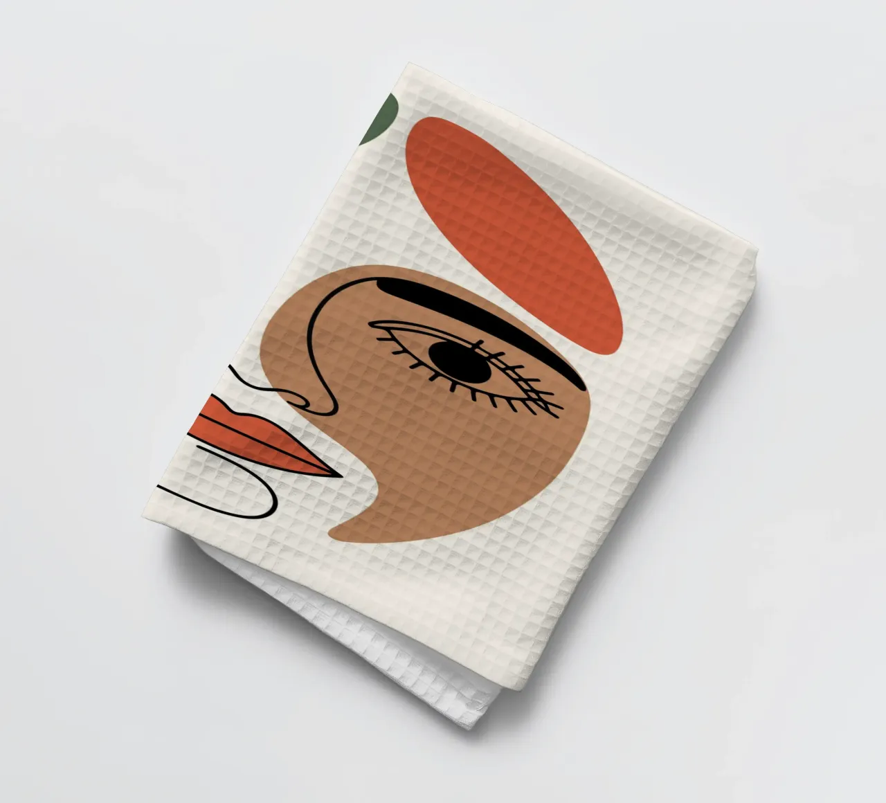 Fluid Expression Abstract Face in One Line canovaccio da cucina da LisaArtes