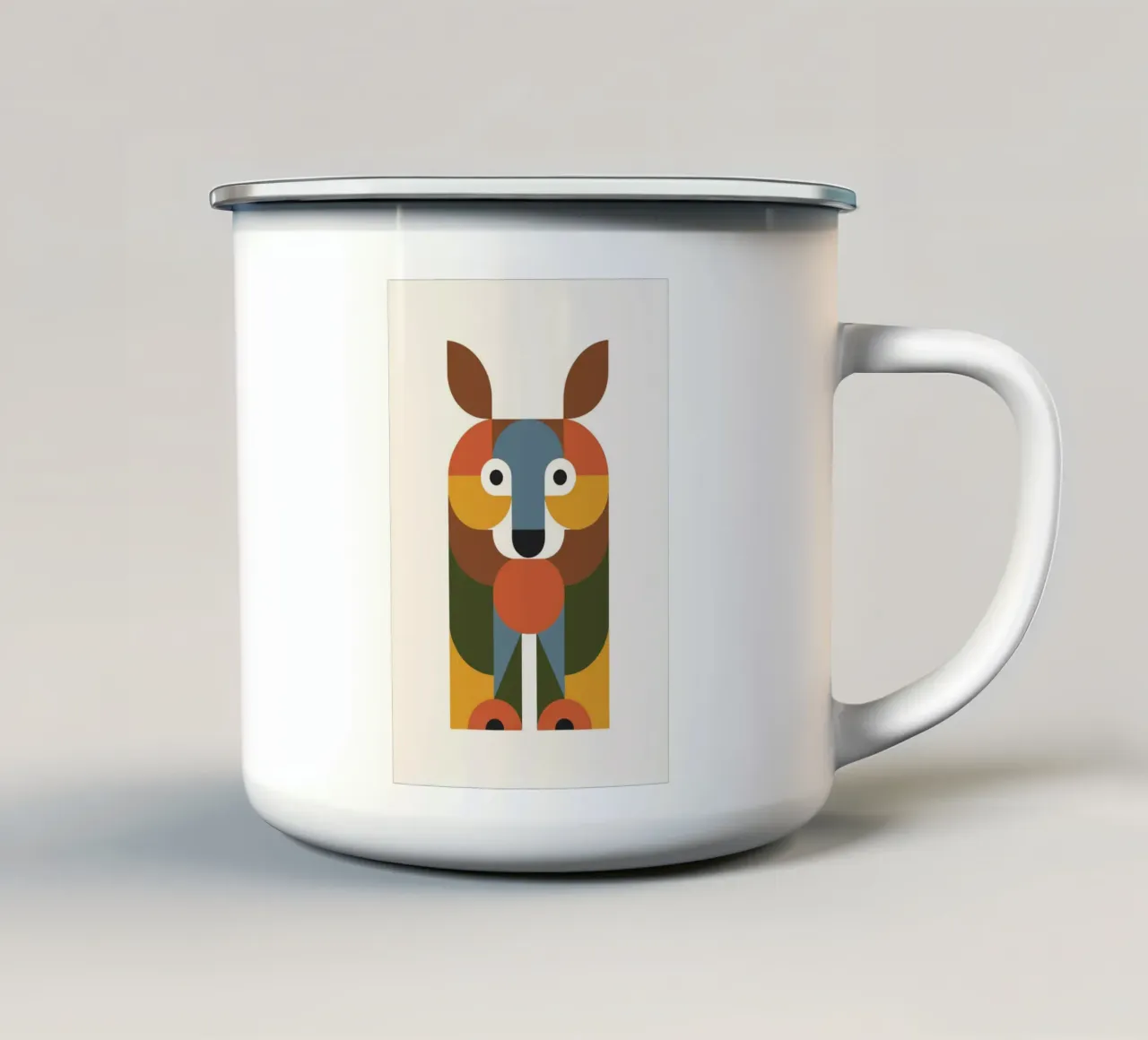 Geometric Animal in Boho Style 1 tazza in smalto da LisaArtes