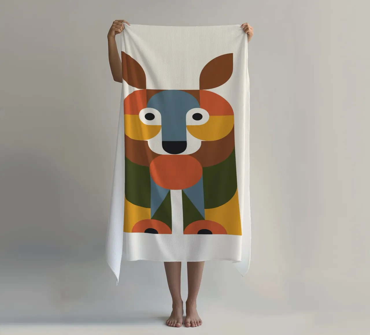 Geometric Animal in Boho Style 1 telo mare da LisaArtes