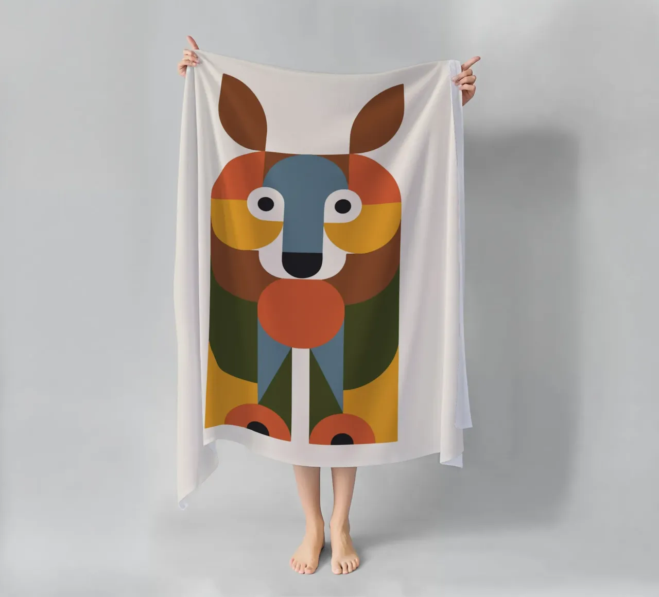 Geometric Animal in Boho Style 1 telo mare da LisaArtes