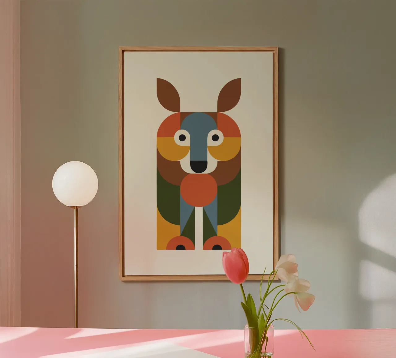 Geometric Animal in Boho Style 1 alluminio dibond da LisaArtes
