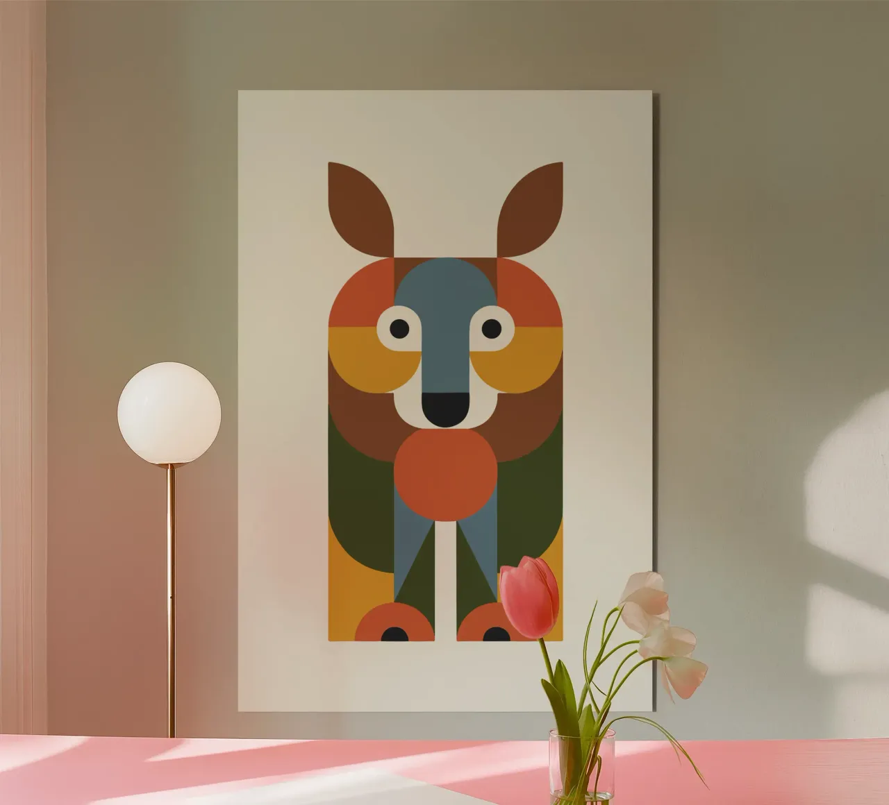Geometric Animal in Boho Style 1 alluminio dibond da LisaArtes