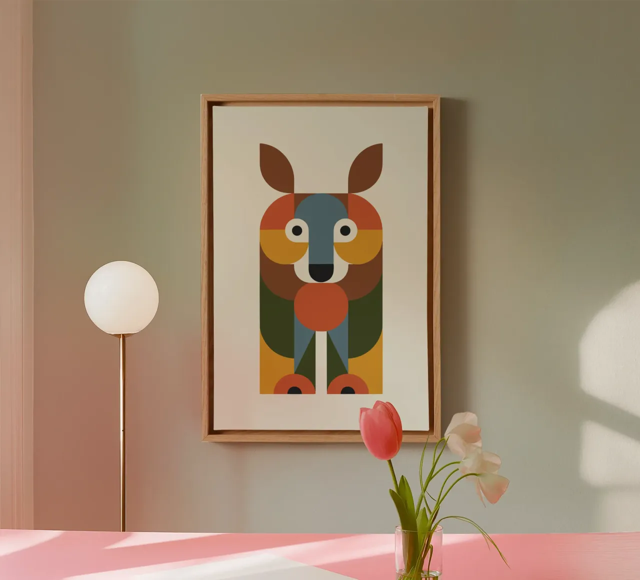 Geometric Animal in Boho Style 1 Leinwand von LisaArtes