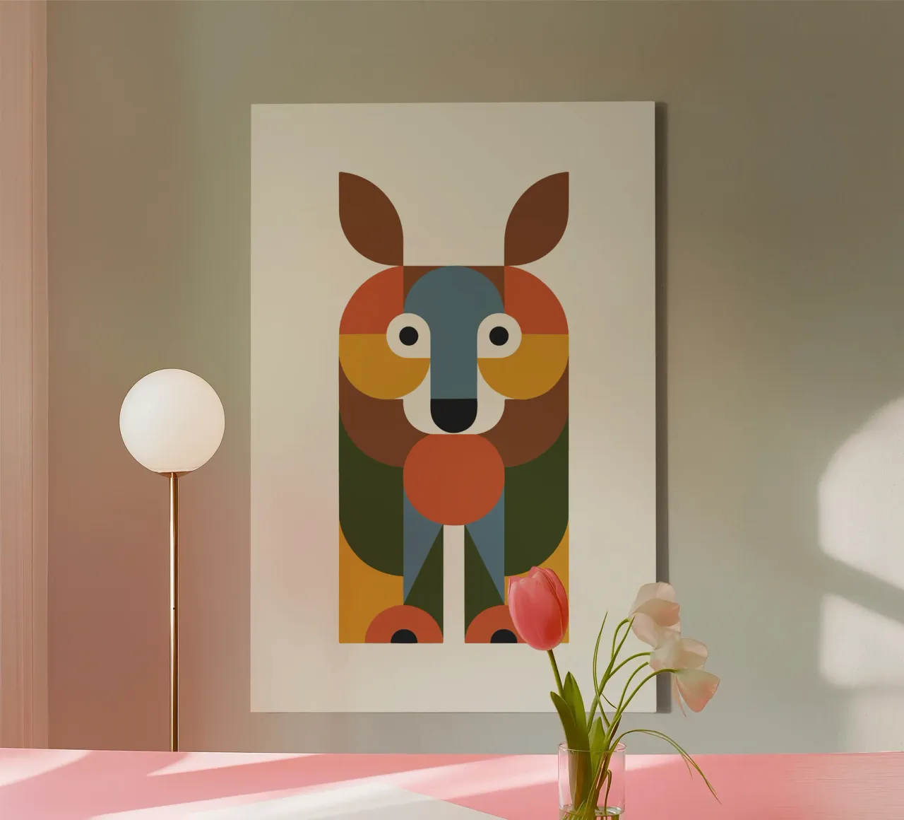 Geometric Animal in Boho Style 1 Leinwand von LisaArtes