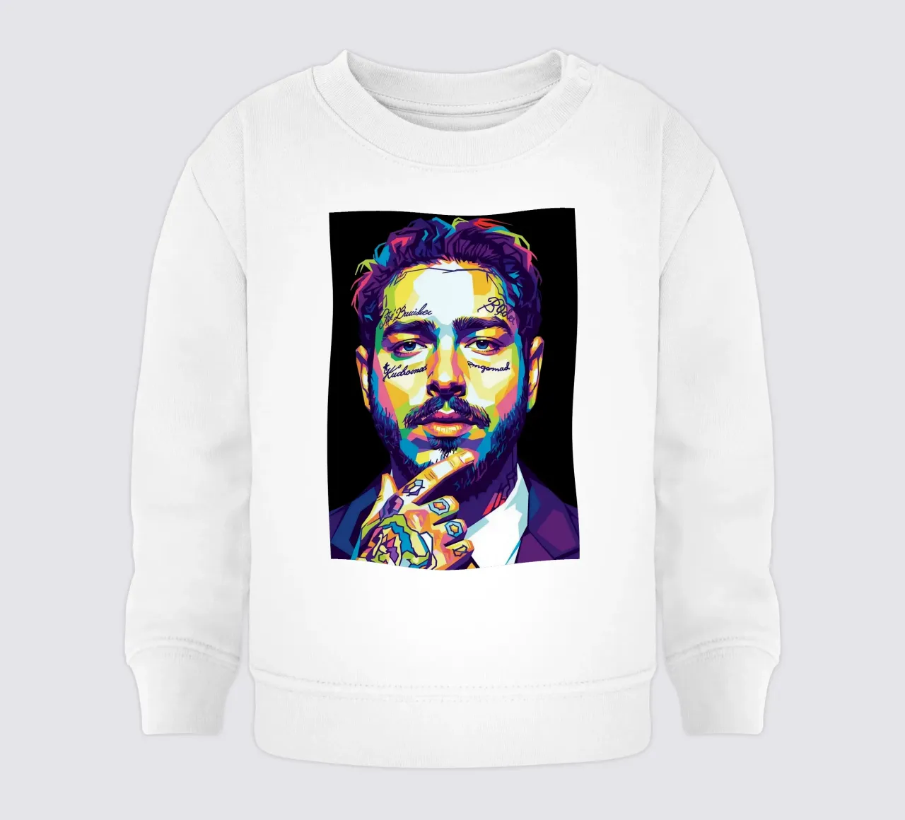 Ritratto pop art di Post Malone felpa neonato da Hantamrata