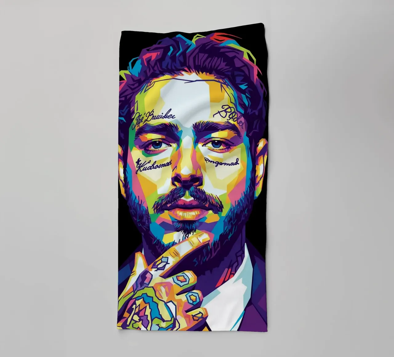 Portrait pop art de Post Malone serviette de bain de Hantamrata