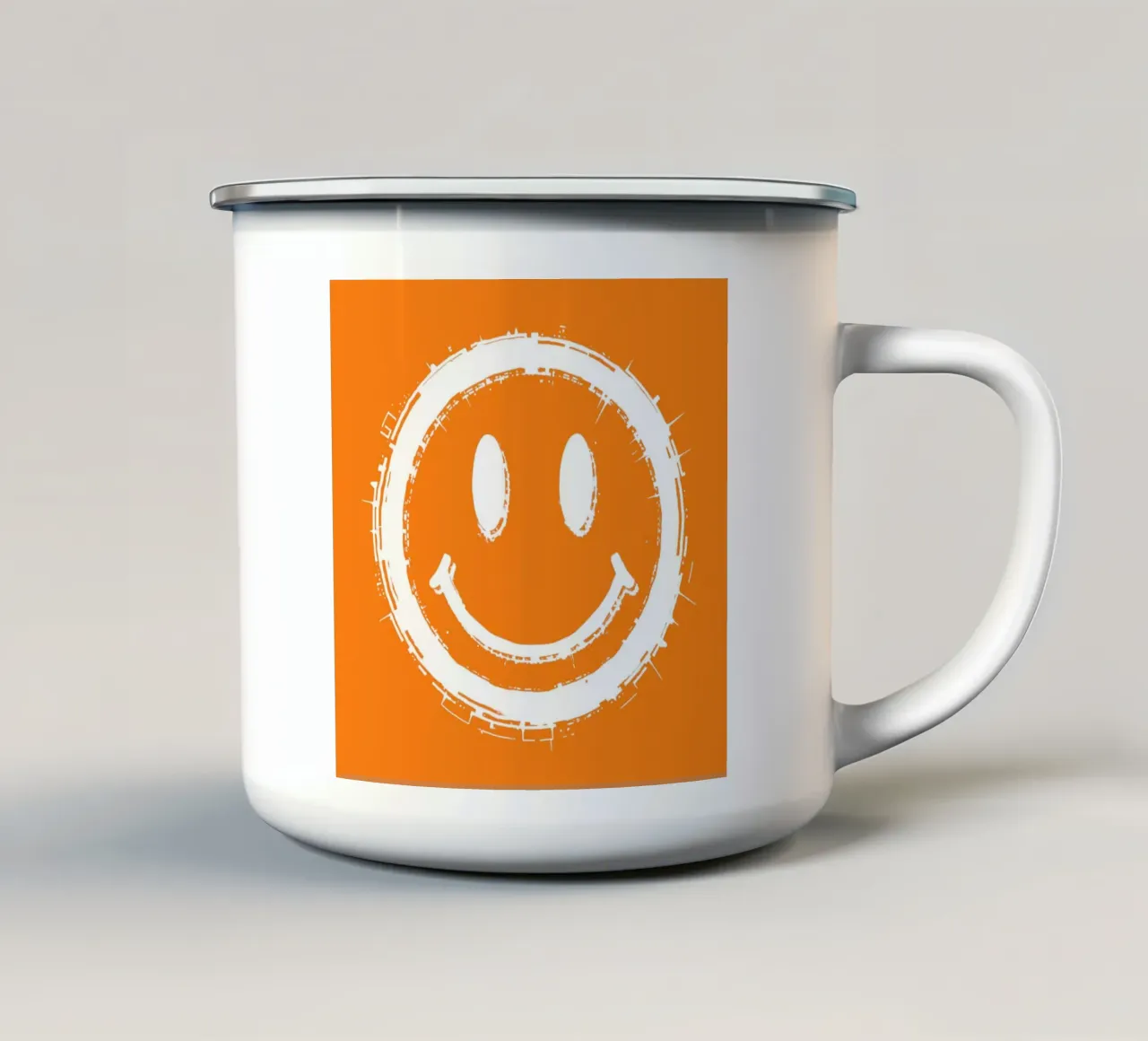Emoji_StyleA_orange2 tazza in smalto da AI-Portraits by LK