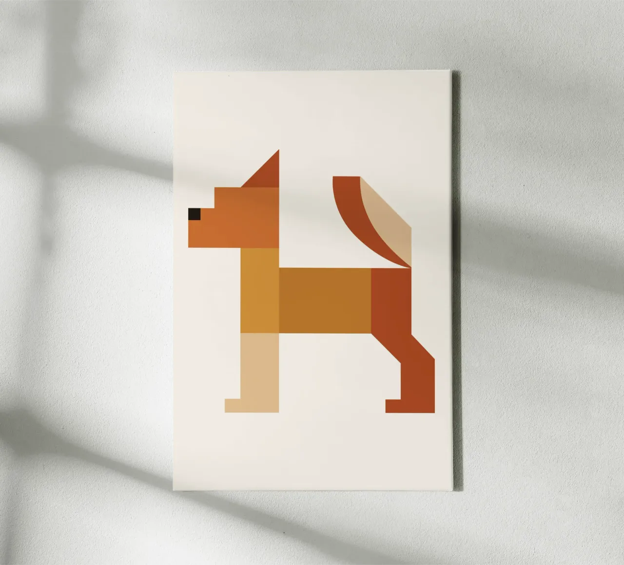 Geometric Animal in Boho Style canvas with Floater frame by LisaArtes