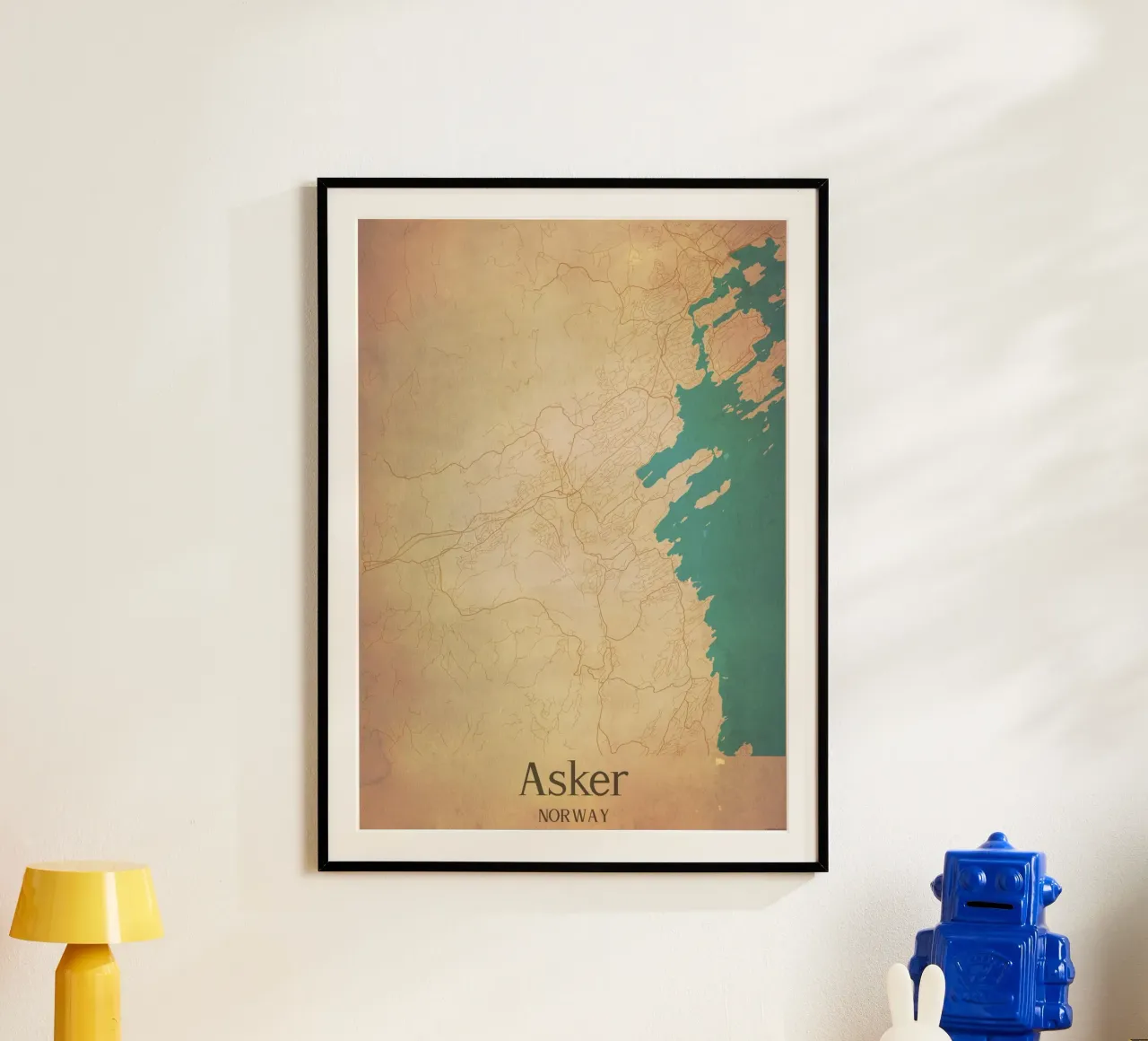 Asker NORWAY poster con telaio in plastica da WorldPrint