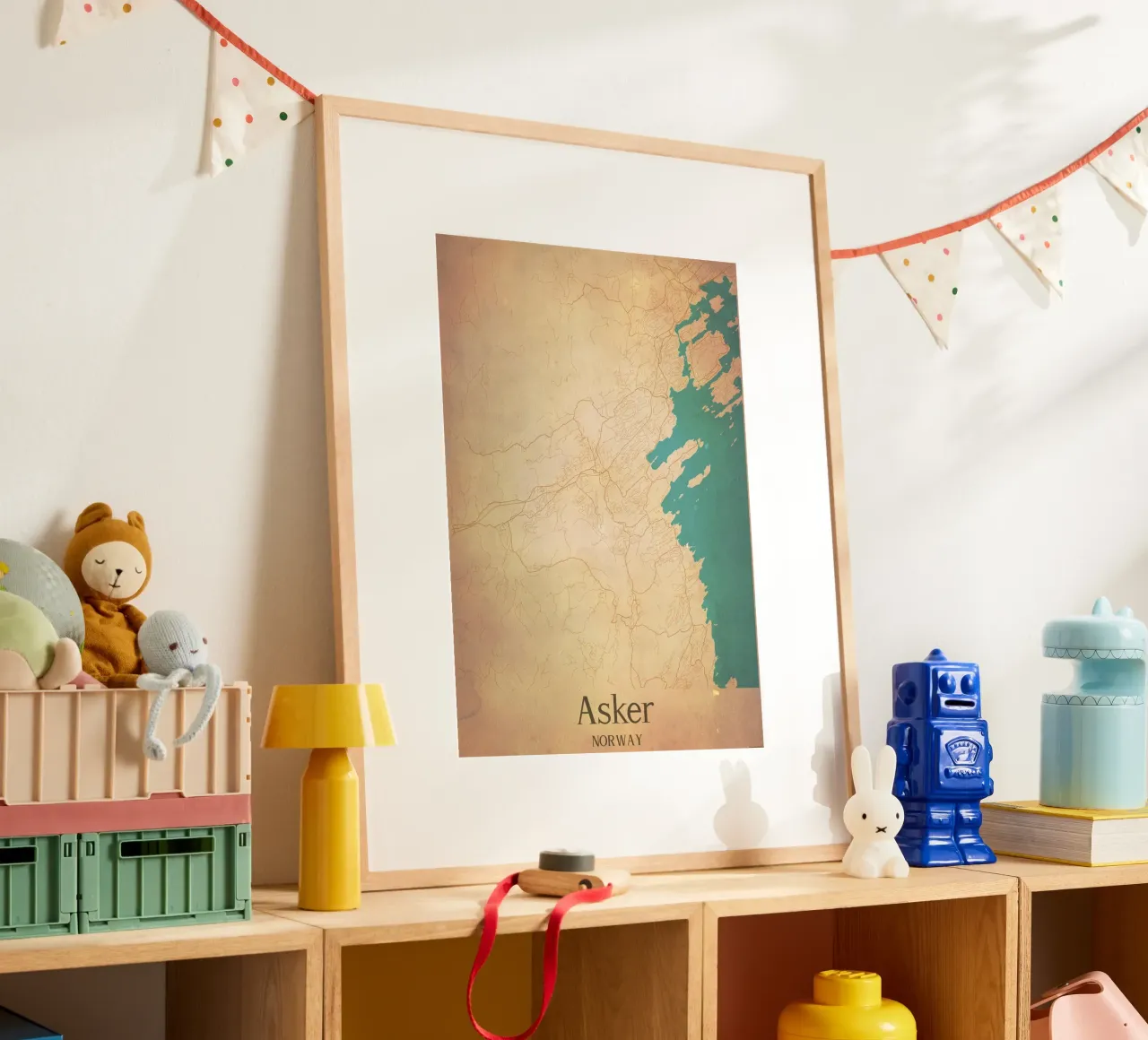 Asker NORWAY poster con telaio in plastica da WorldPrint