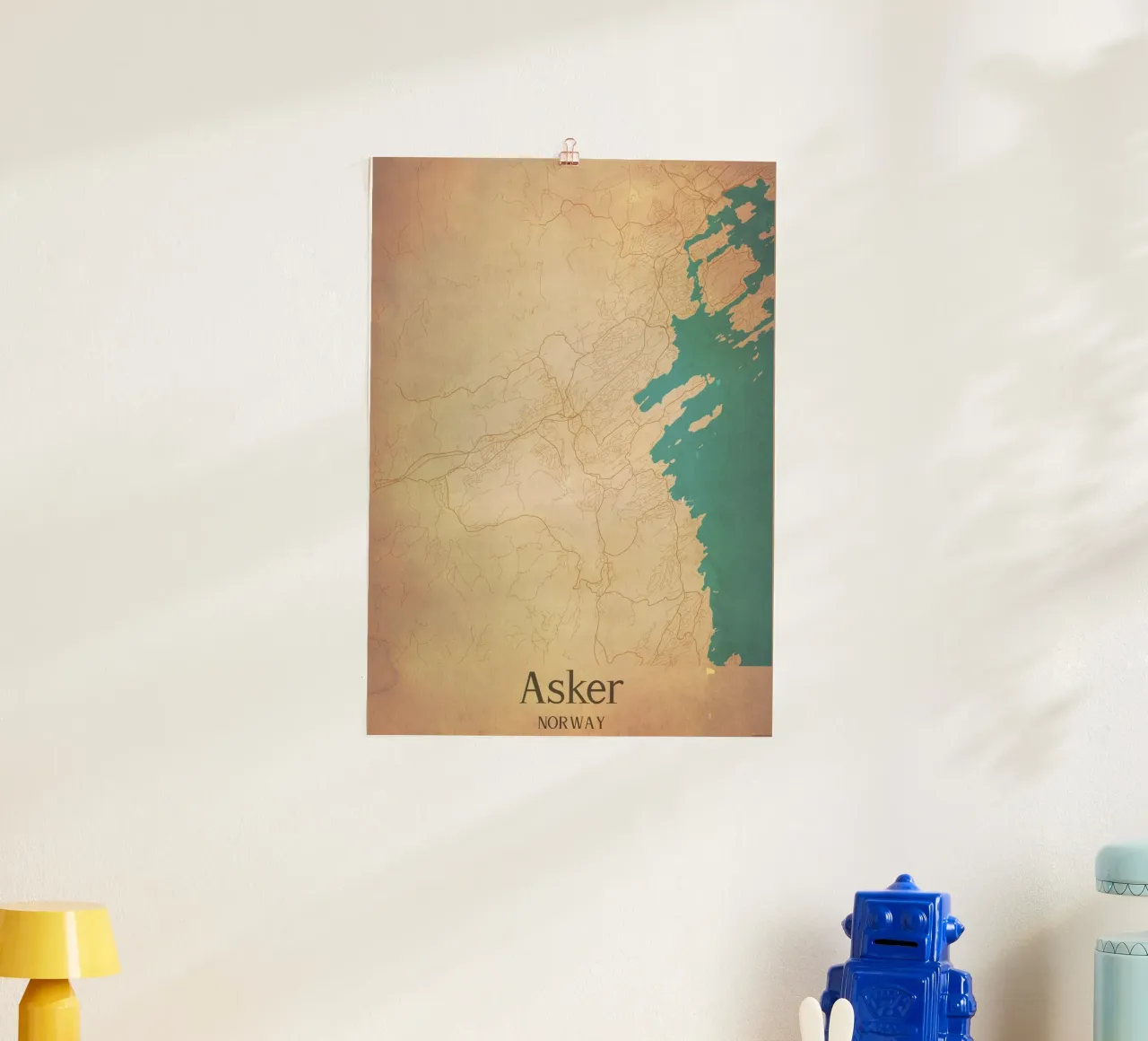 Asker NORWAY poster con telaio in plastica da WorldPrint