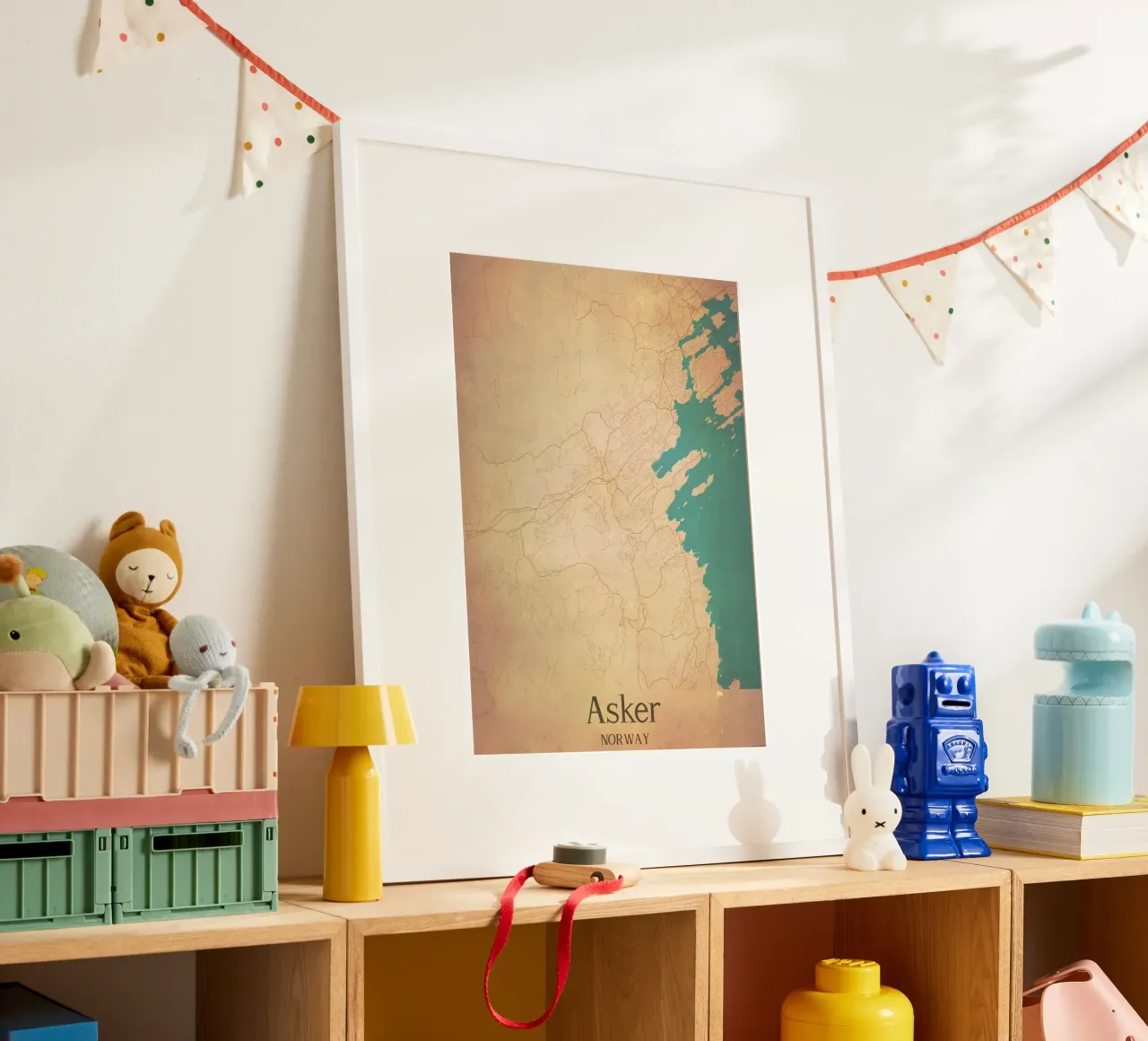 Asker NORWAY poster con telaio in plastica da WorldPrint