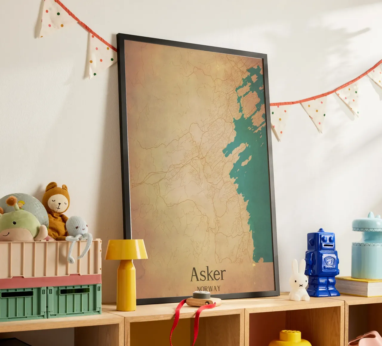 Asker NORWAY poster con telaio in plastica da WorldPrint