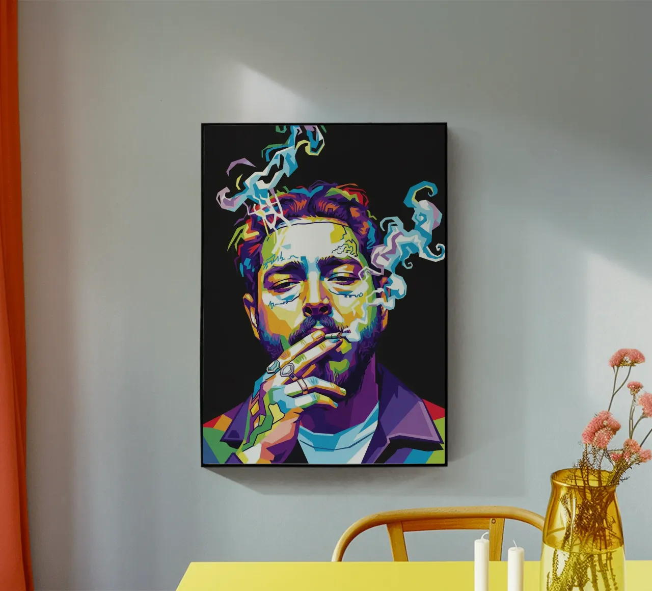 Post Malone che fuma plexiglass da Hantamrata