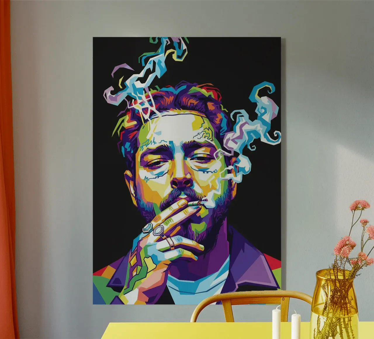 Post Malone che fuma plexiglass da Hantamrata