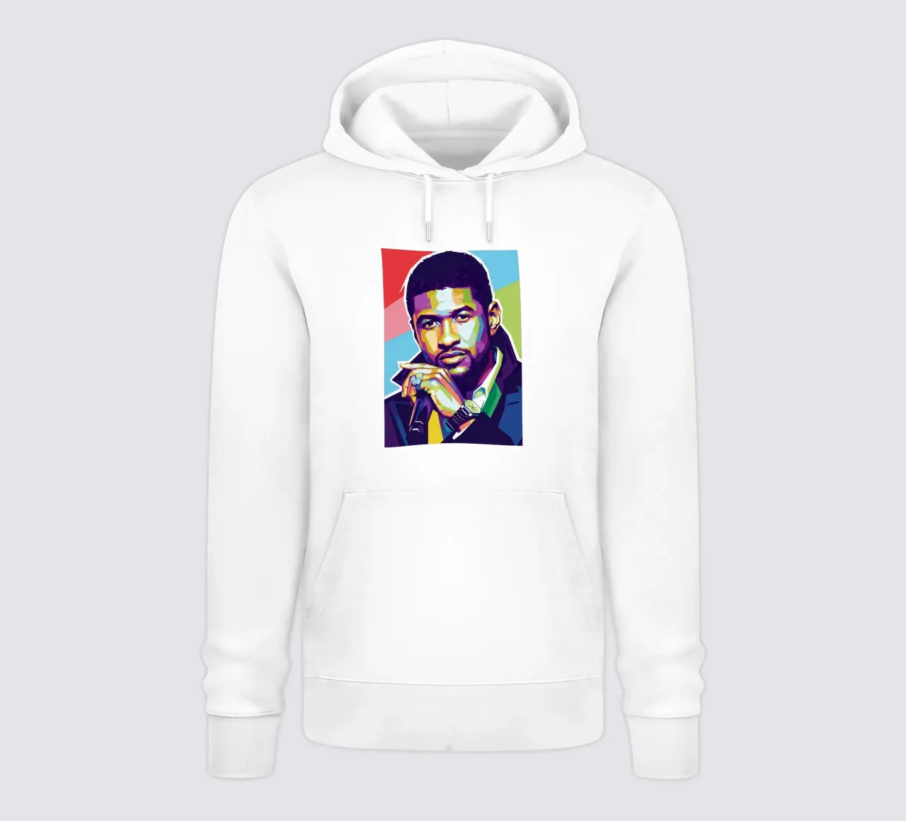 Ritratto pop art di Usher felpa con cappuccio da Hantamrata