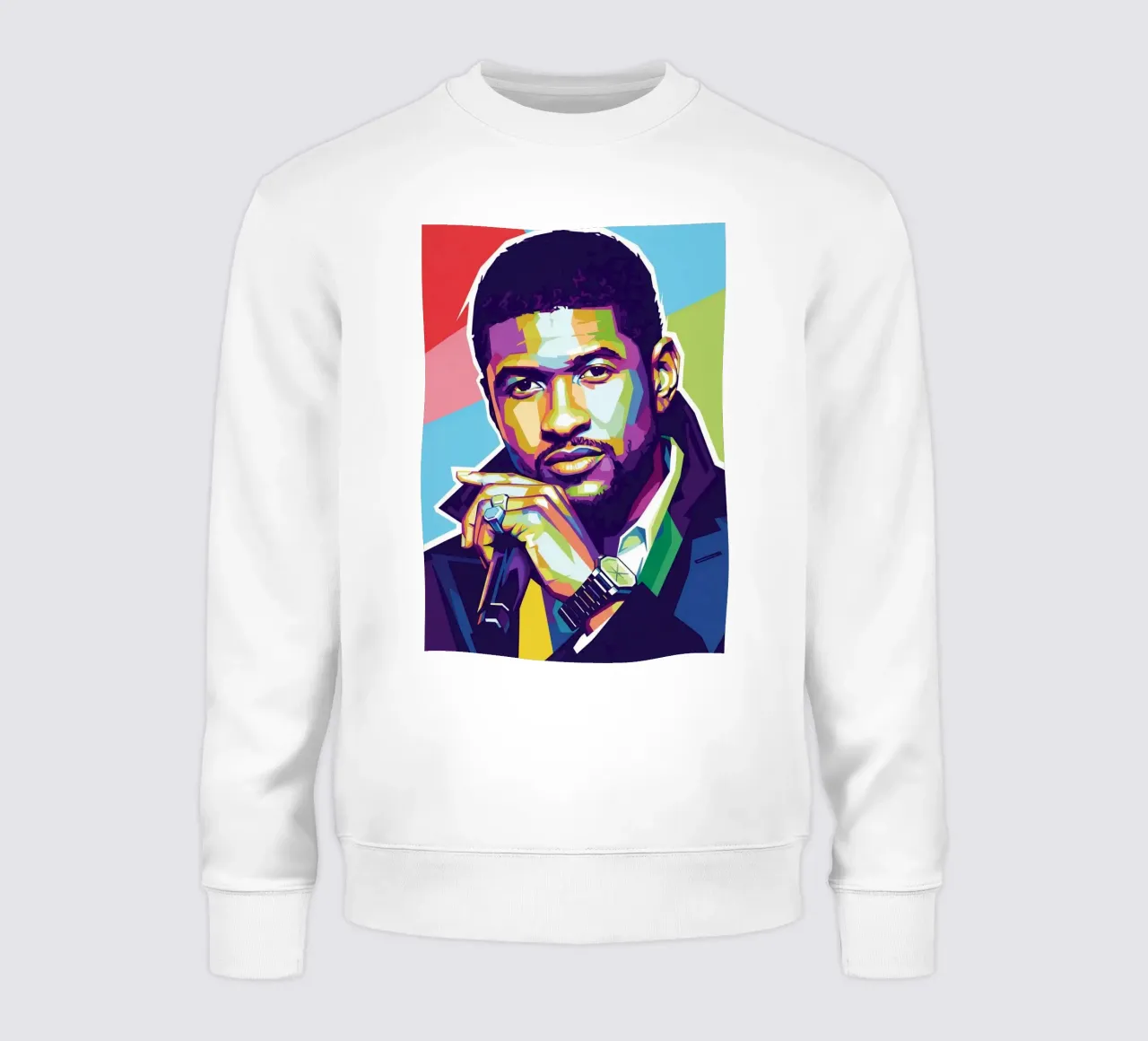 Ritratto pop art di Usher felpa da Hantamrata