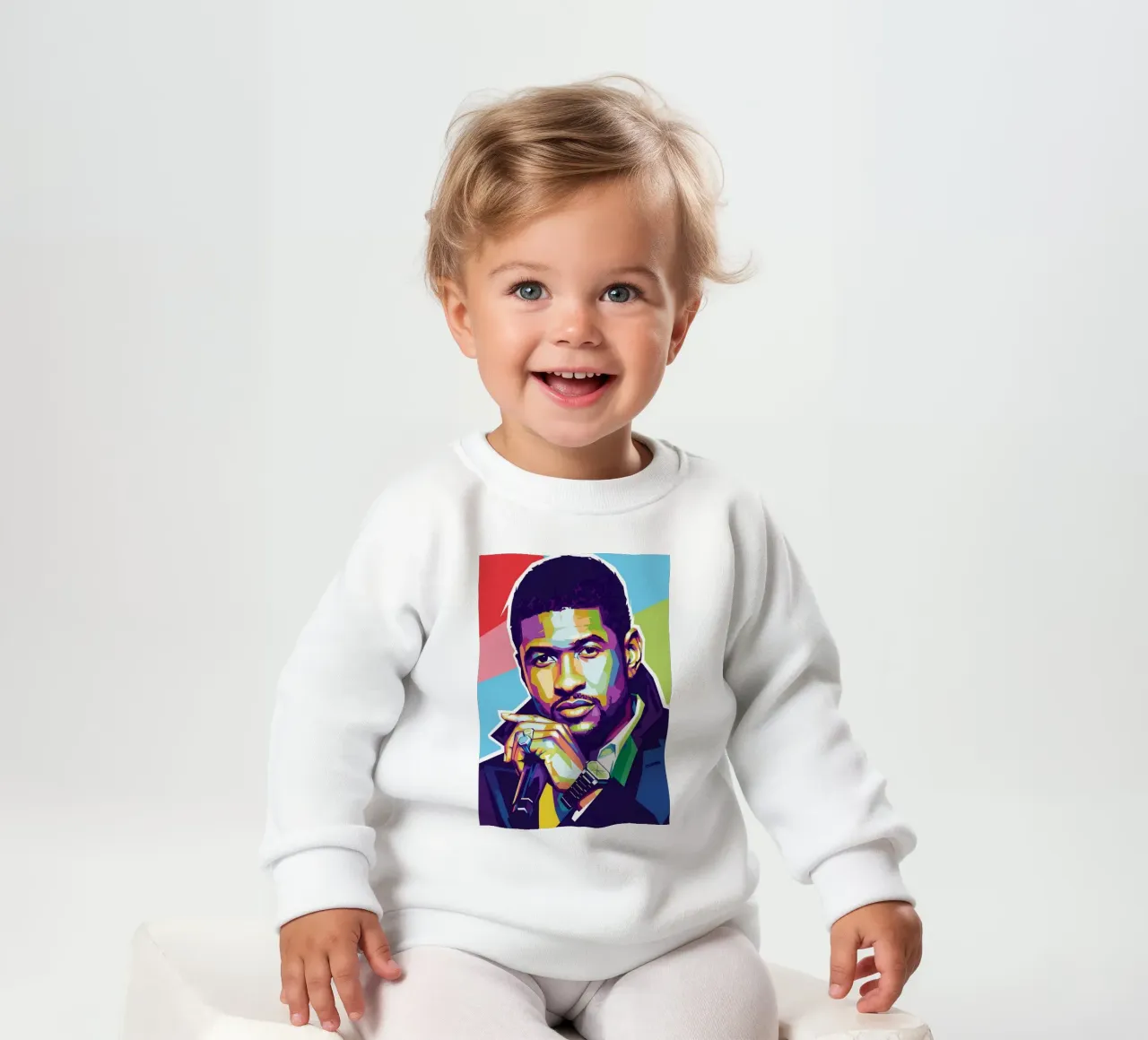 Ritratto pop art di Usher felpa neonato da Hantamrata