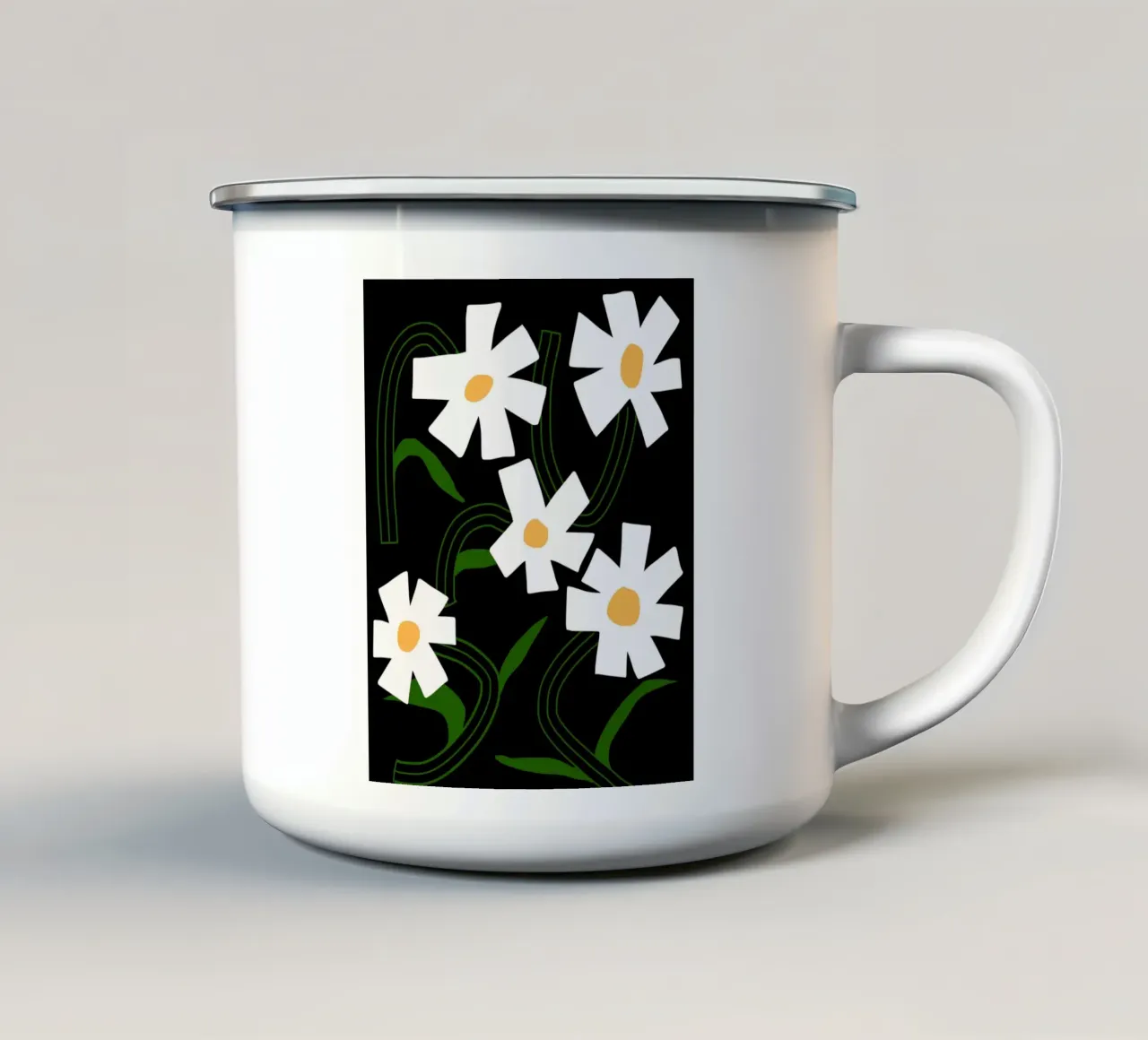 Composizione floreale tazza in smalto da Little Dean