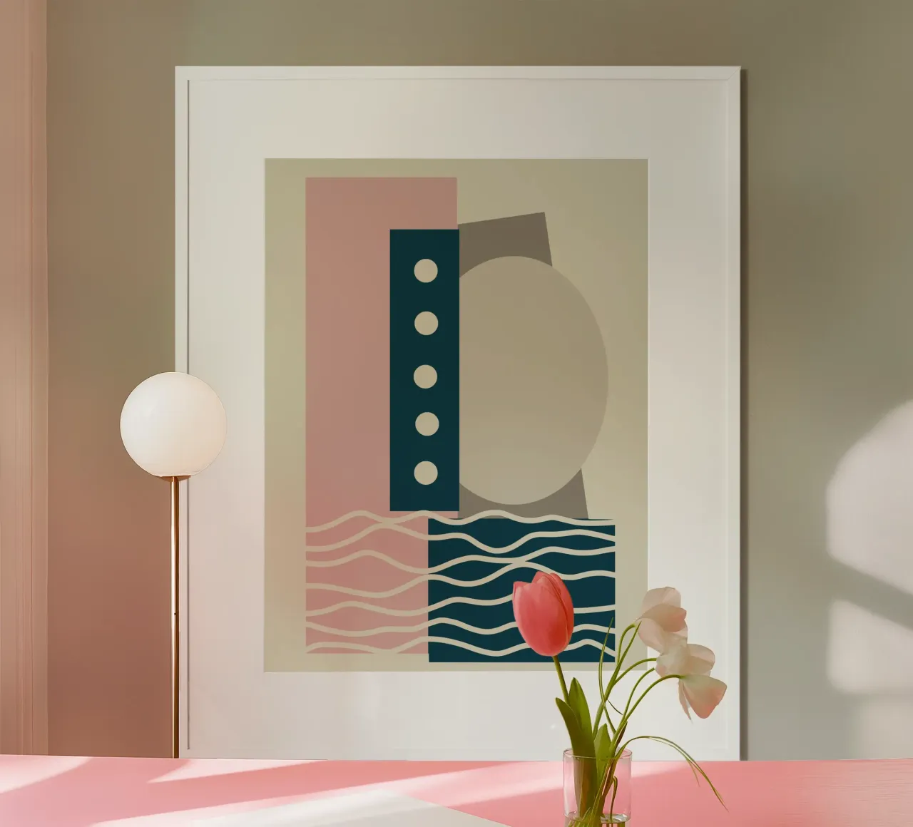 Disposizione delle forme geometriche poster con telaio in plastica da Little Dean