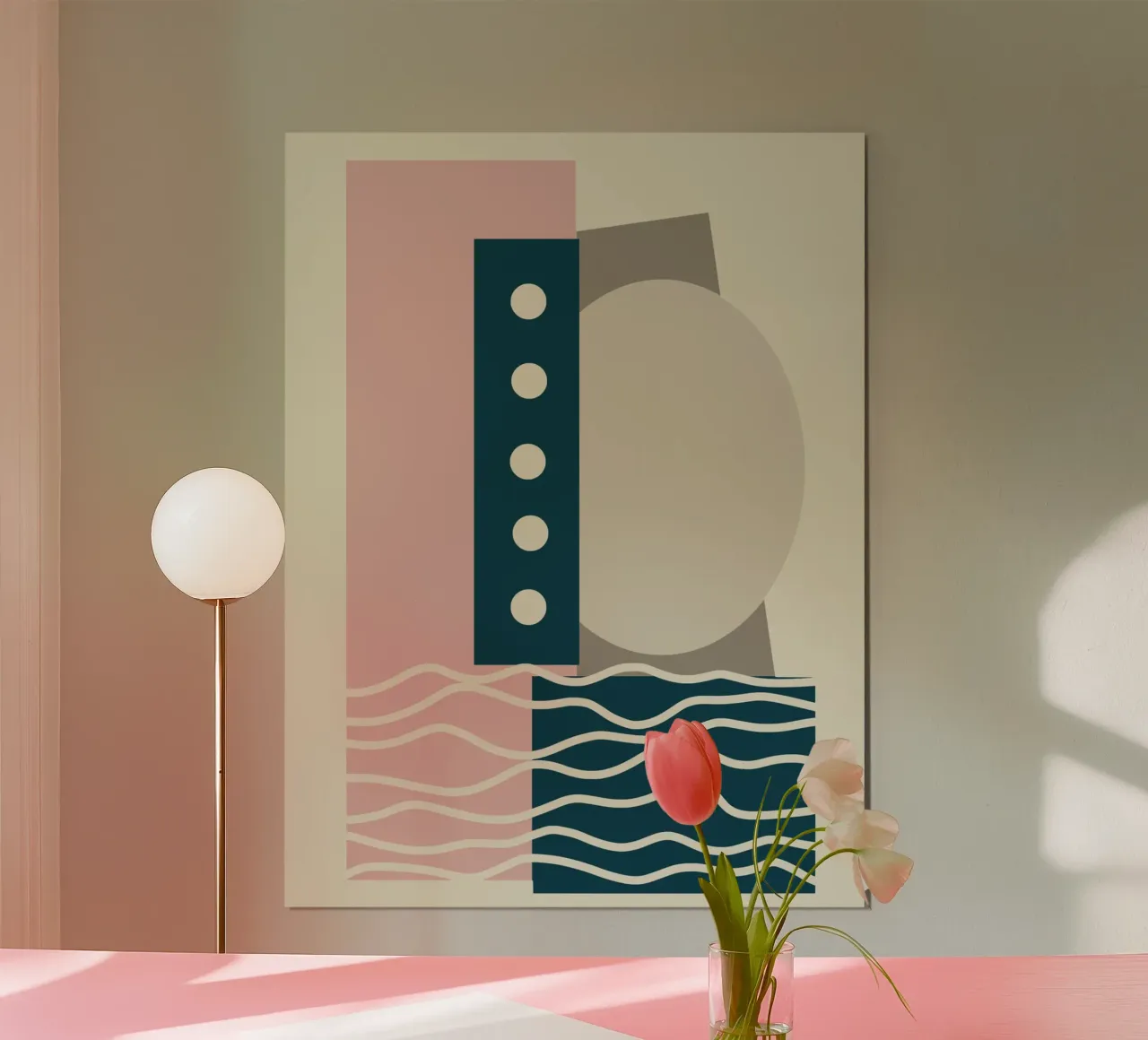 Disposizione delle forme geometriche poster con telaio in plastica da Little Dean