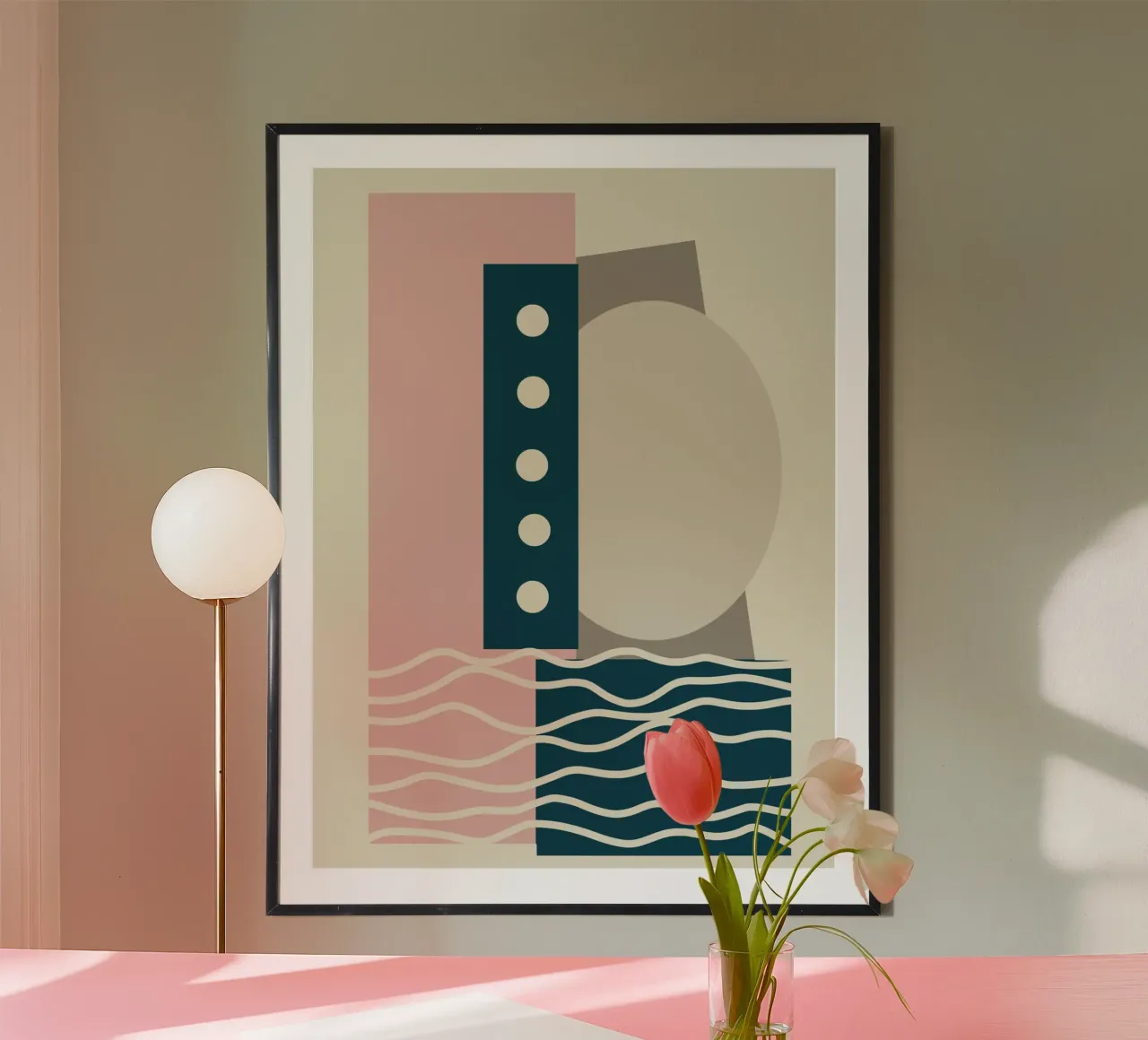 Disposizione delle forme geometriche poster con telaio in plastica da Little Dean