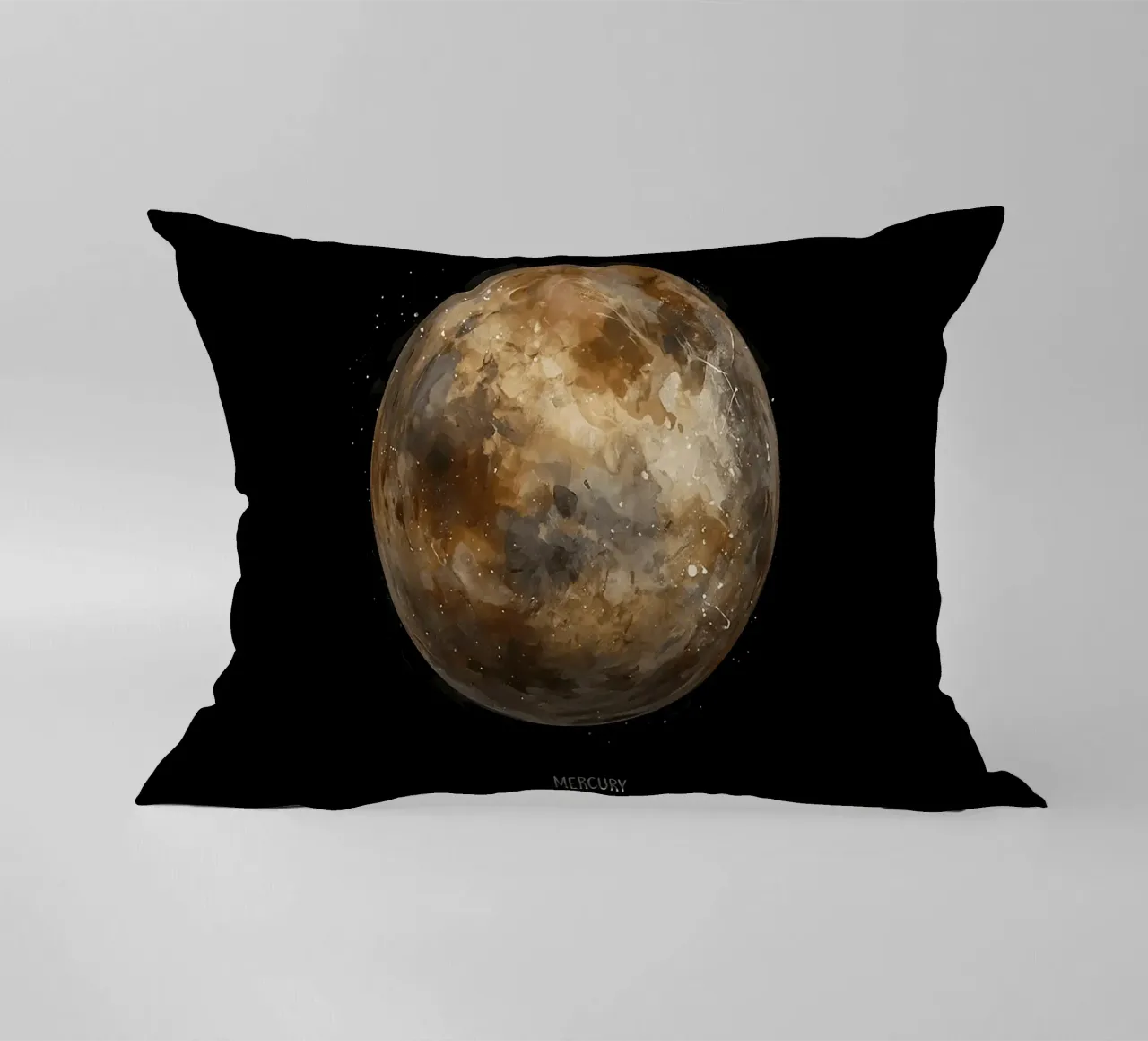 Mercury: Watercolor Planet cuscino da BadrBrand