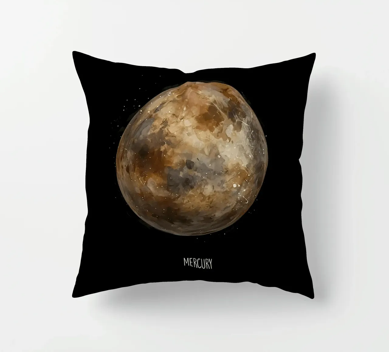 Mercury: Watercolor Planet cuscino da BadrBrand