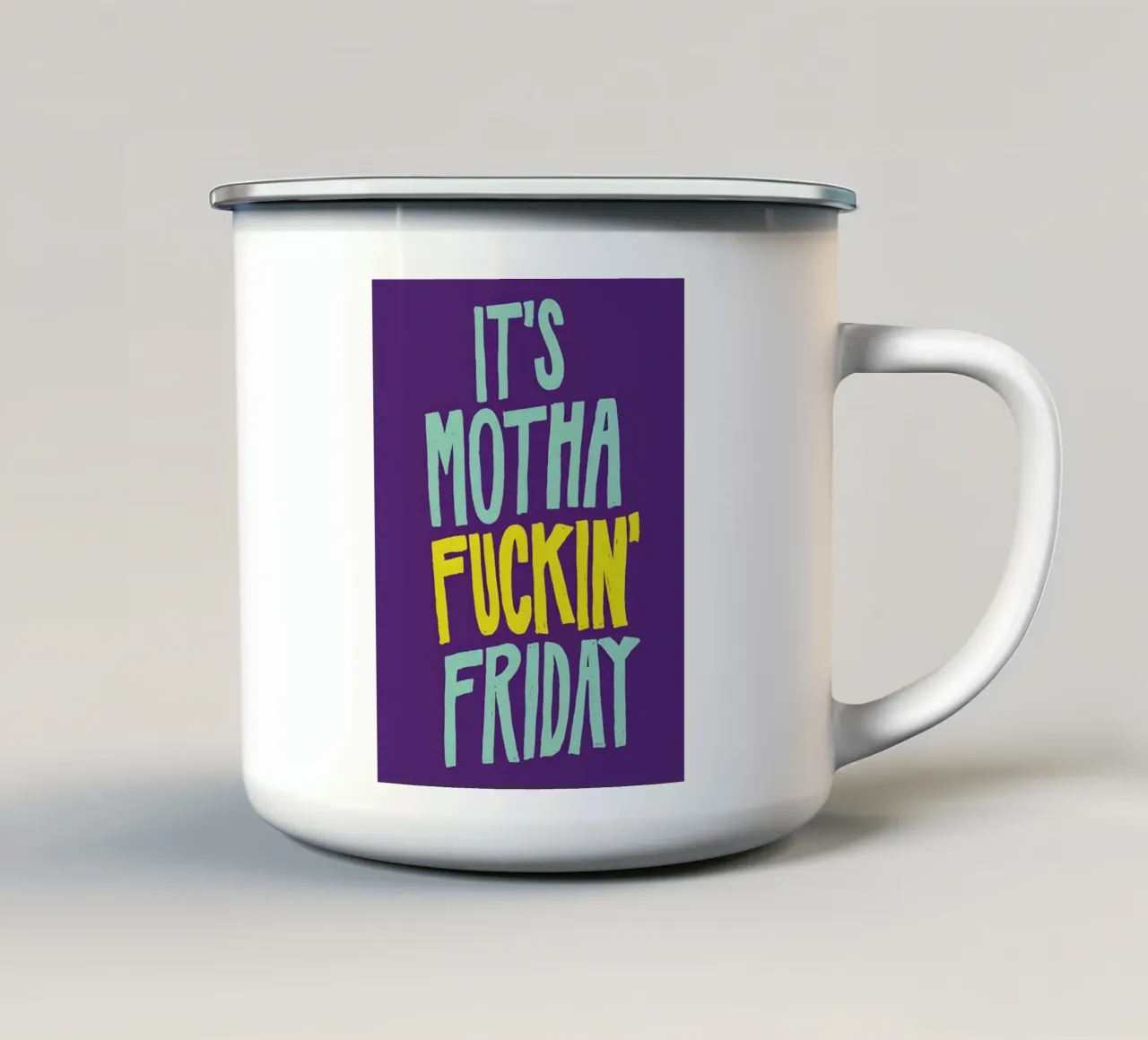 Friday tazza in smalto da Type & Tape