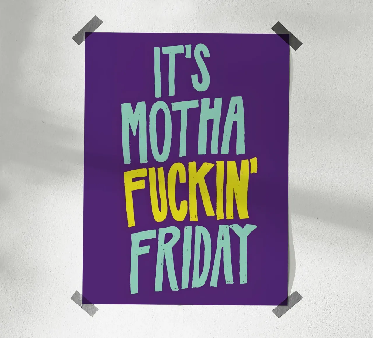 Friday poster con telaio in legno da Type & Tape