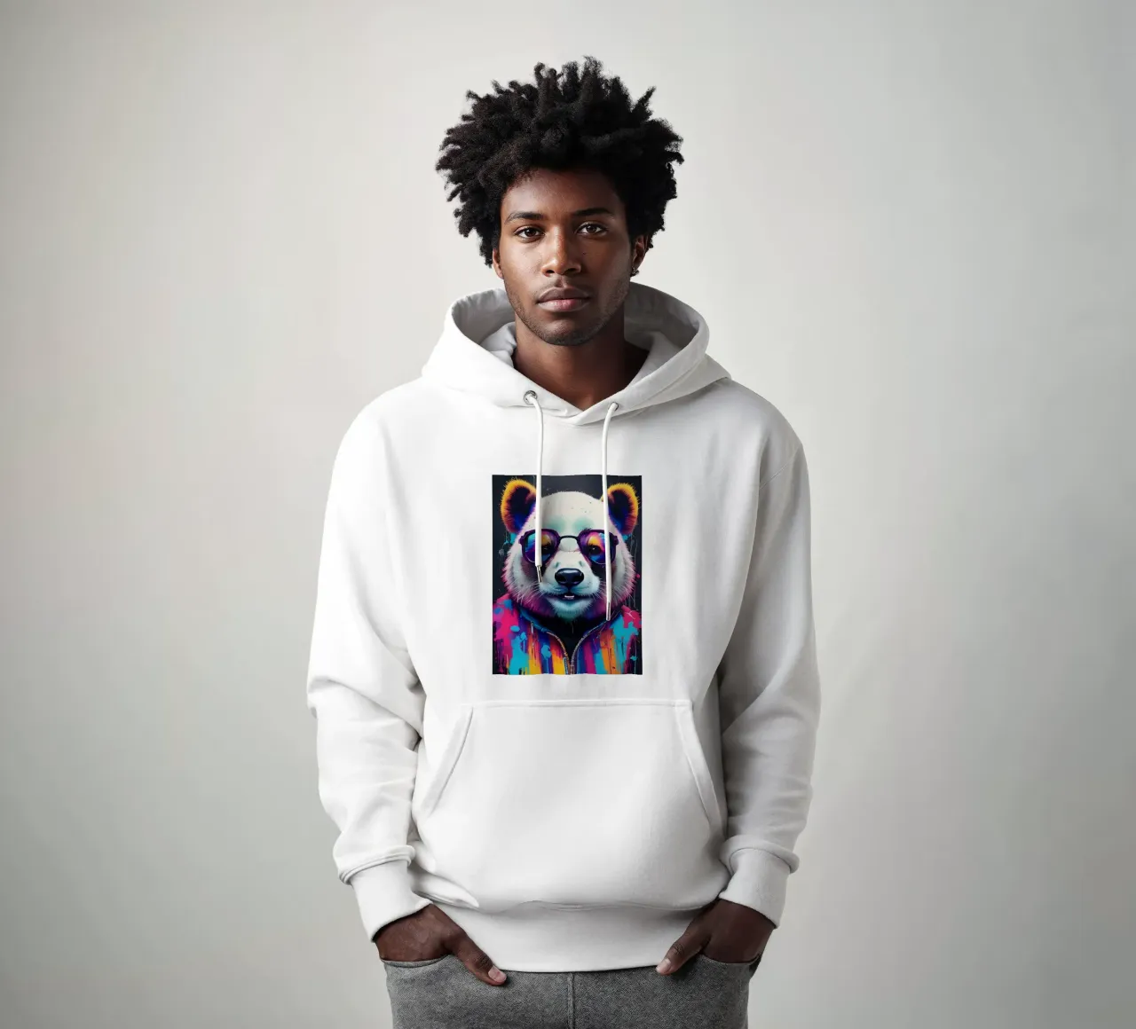 Panda con occhiali felpa con cappuccio da MakArena
