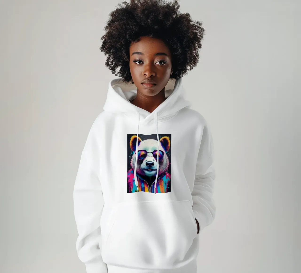 Panda con occhiali felpa con cappuccio da MakArena