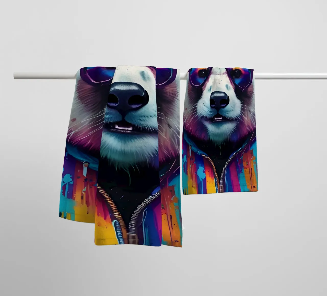 Panda con occhiali asciugamano da bagno da MakArena