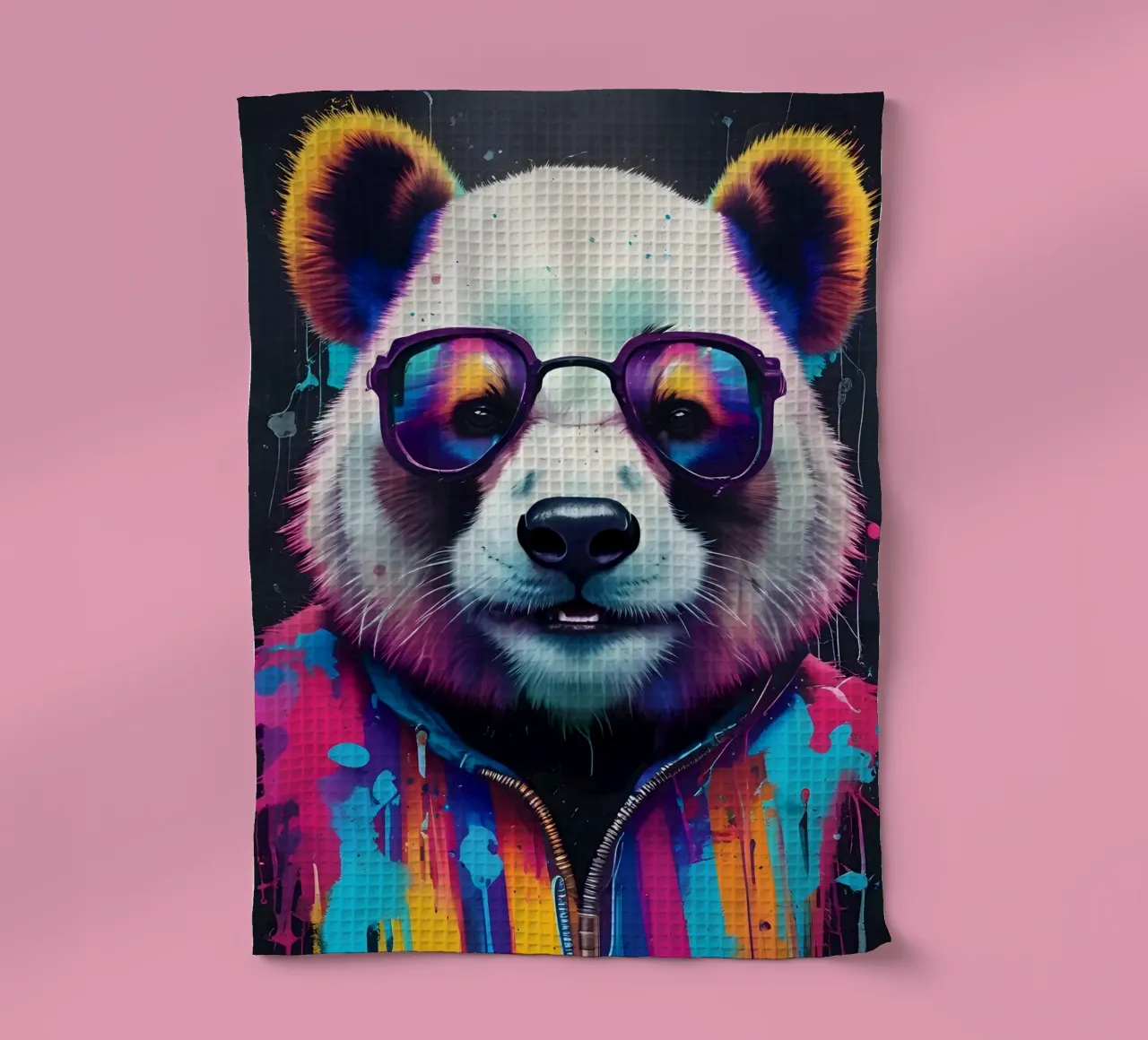 Panda con occhiali canovaccio da cucina da MakArena
