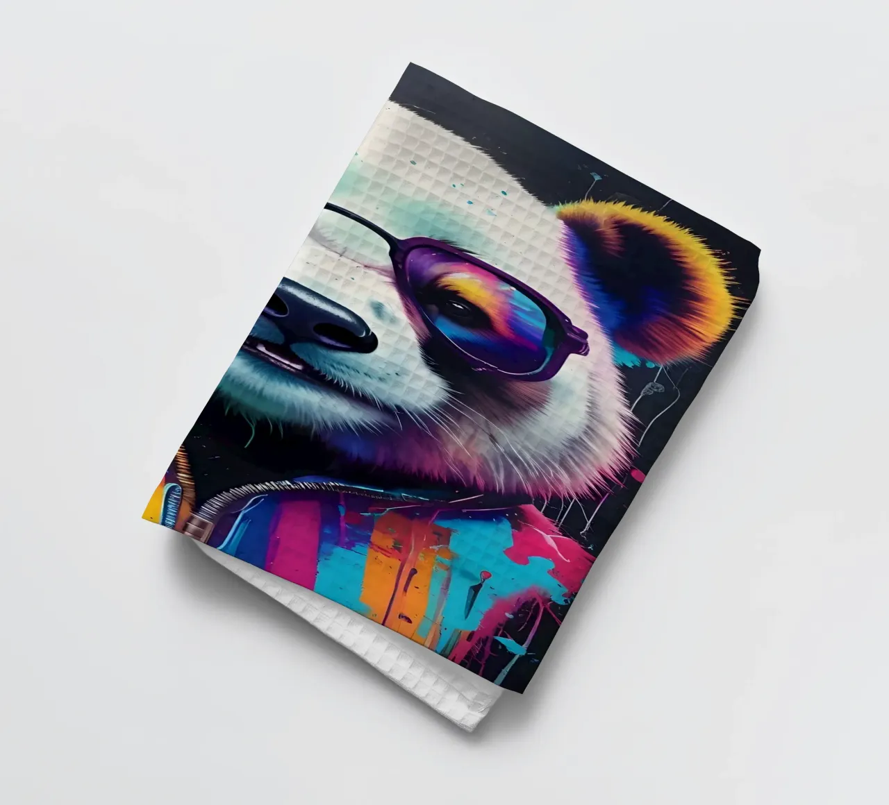 Panda con occhiali canovaccio da cucina da MakArena