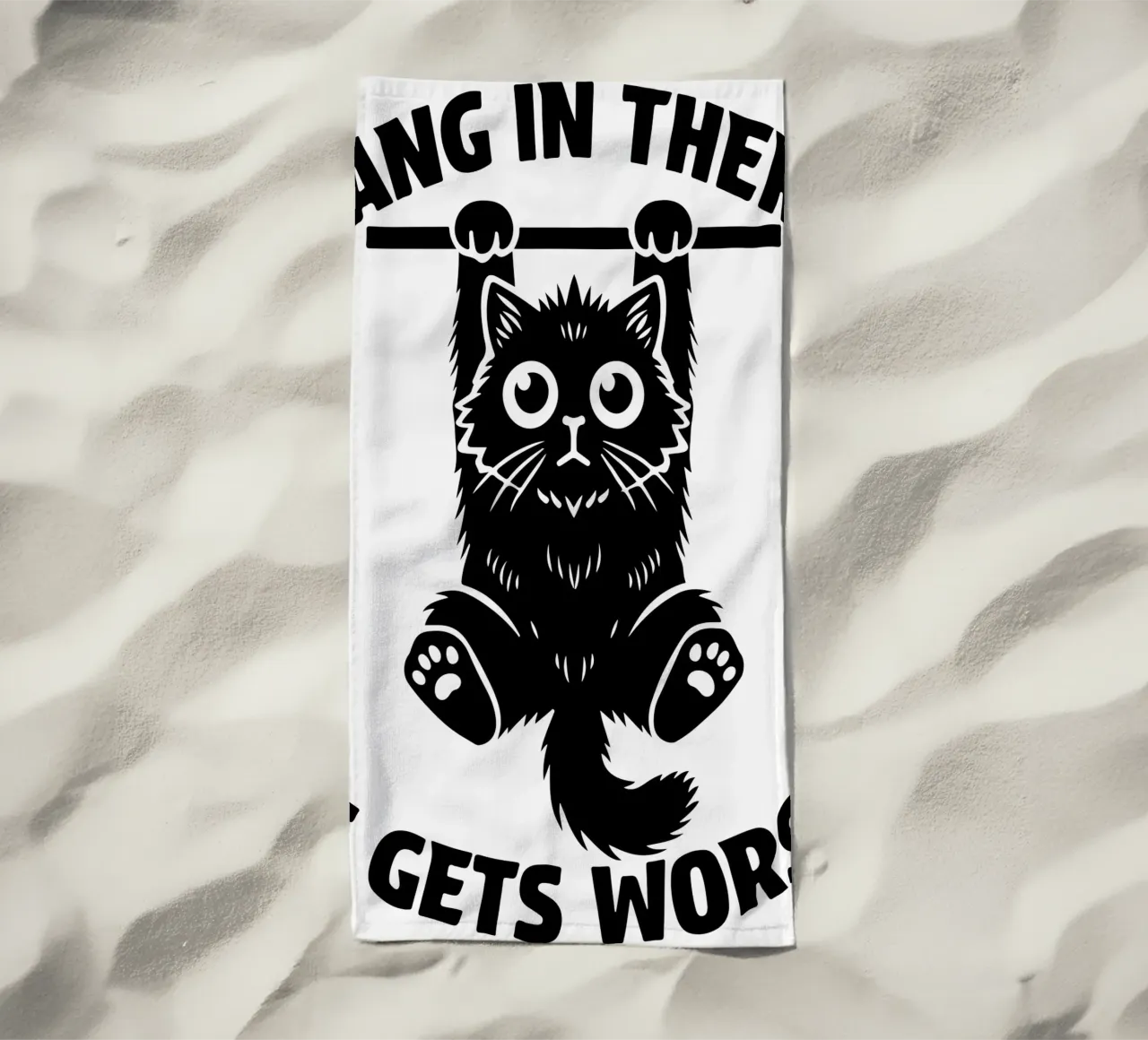 Hang In There It Gets Peor Funny Cat toalla de playa de raflessia