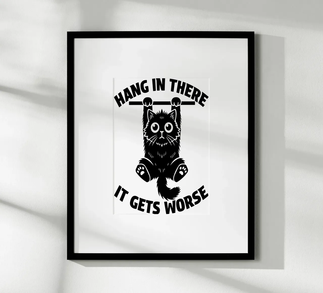 Hang In There It Gets Peor Funny Cat poster de raflessia