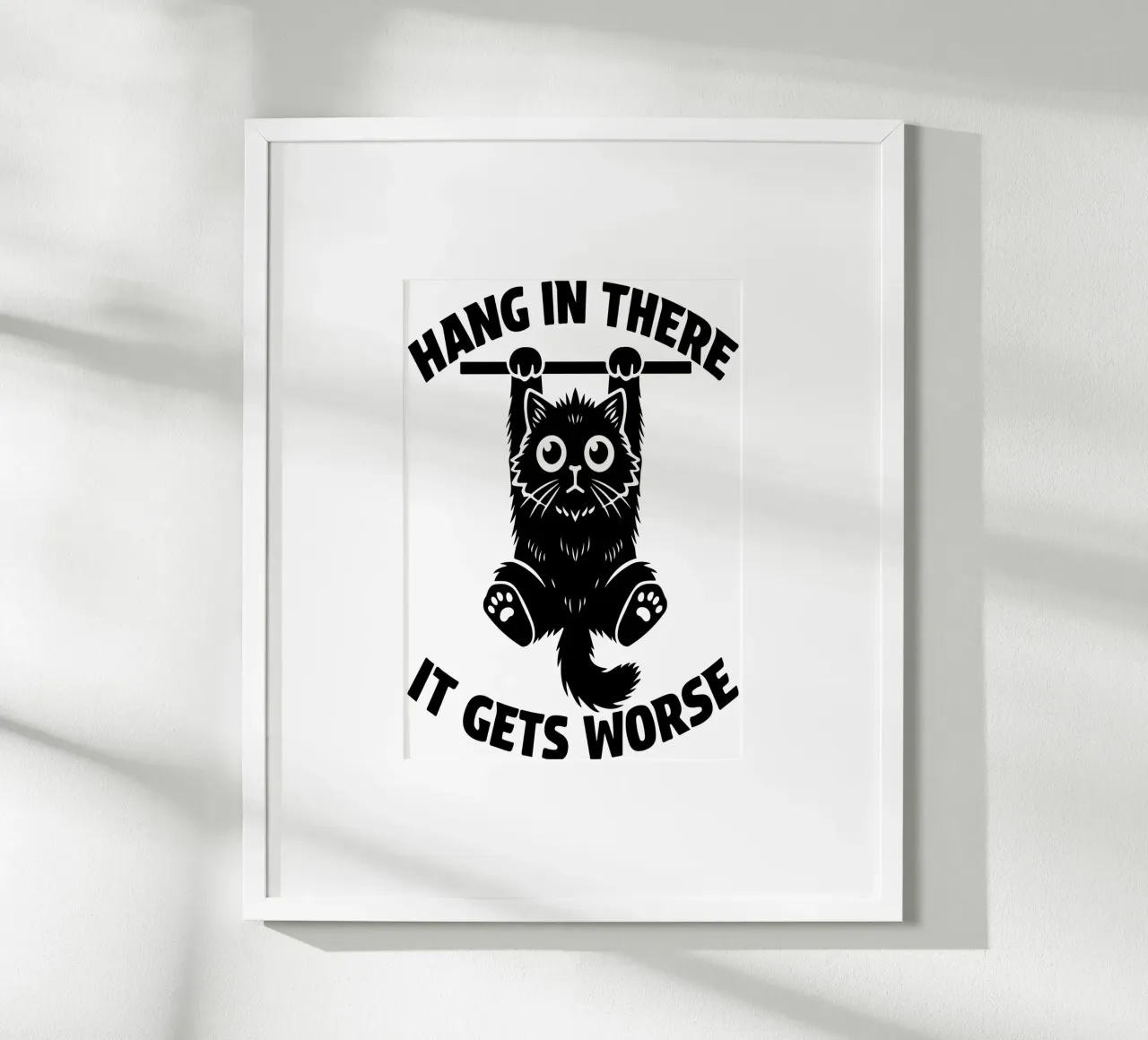 Hang In There It Gets Peor Funny Cat poster de raflessia