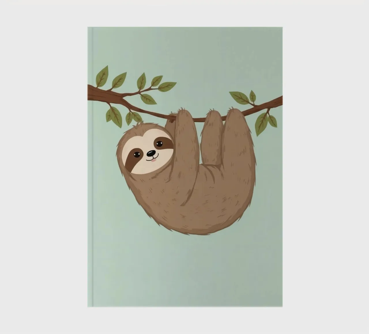 Cartoon Sloth Hanging from a Tree Branch notebook by DesignDoodle