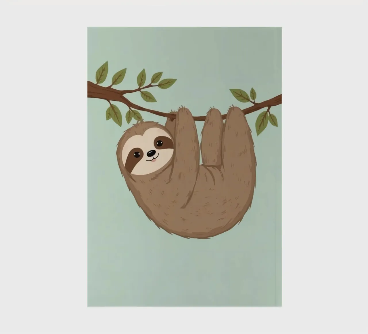 Cartoon Sloth Hanging from a Tree Branch notebook by DesignDoodle