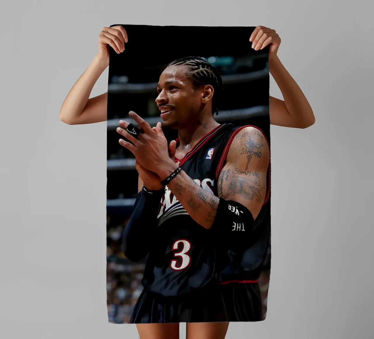 Allen Iverson asciugamano da bagno da Low poly art