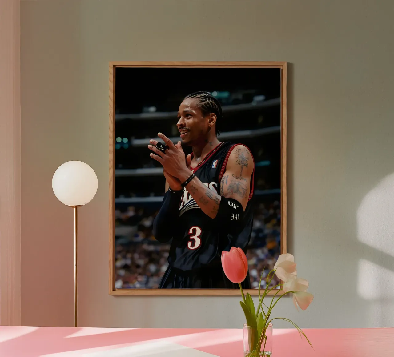 Allen Iverson alluminio dibond da Low poly art