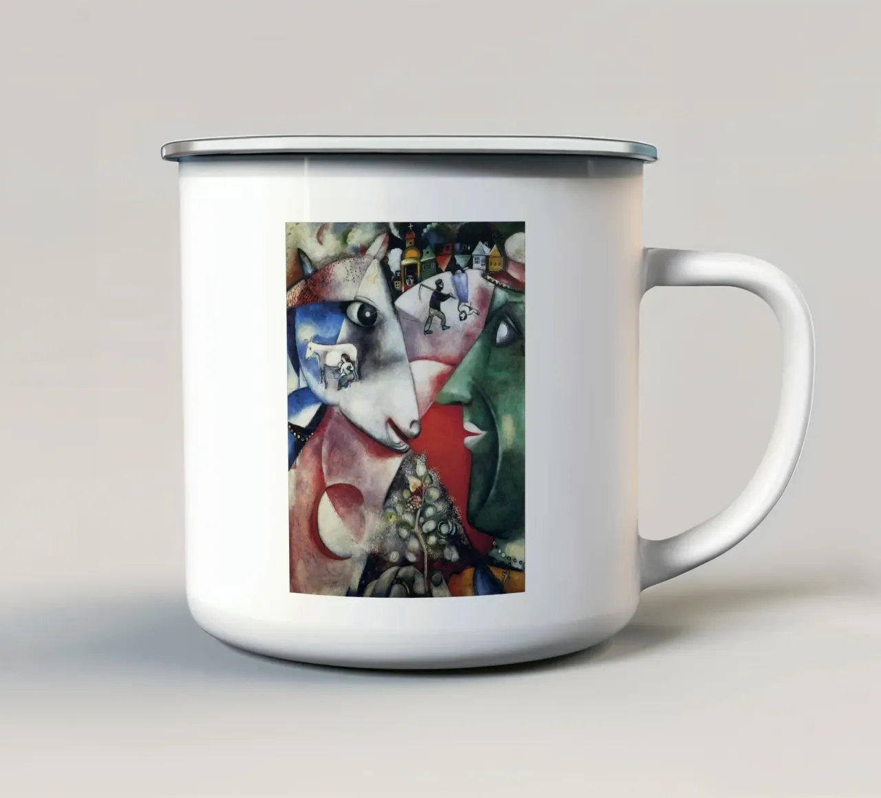 Io e il villaggio, 1911 di Marc Chagall tazza in smalto da Cindy Cronin