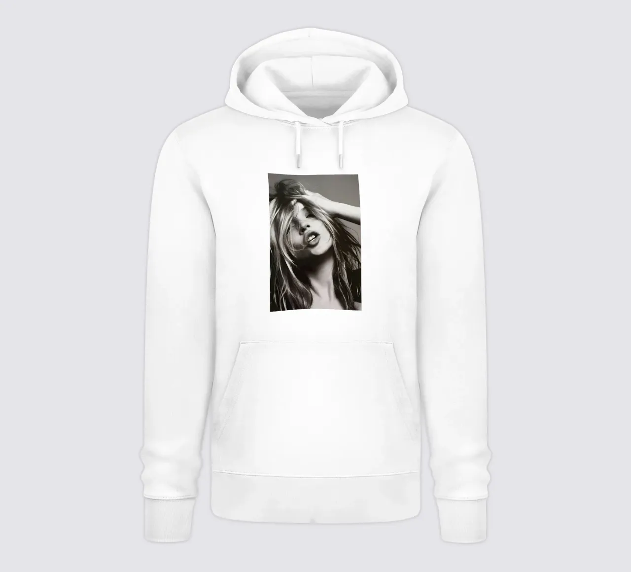 Kate Moss con la testa in mano felpa con cappuccio da Klia M_Art