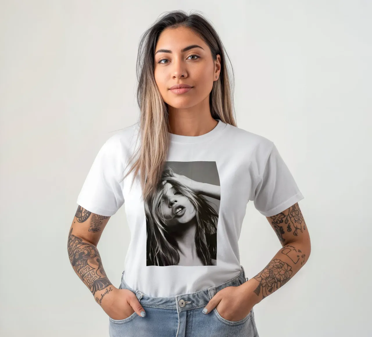 Kate Moss con la testa in mano t-shirt da Klia M_Art