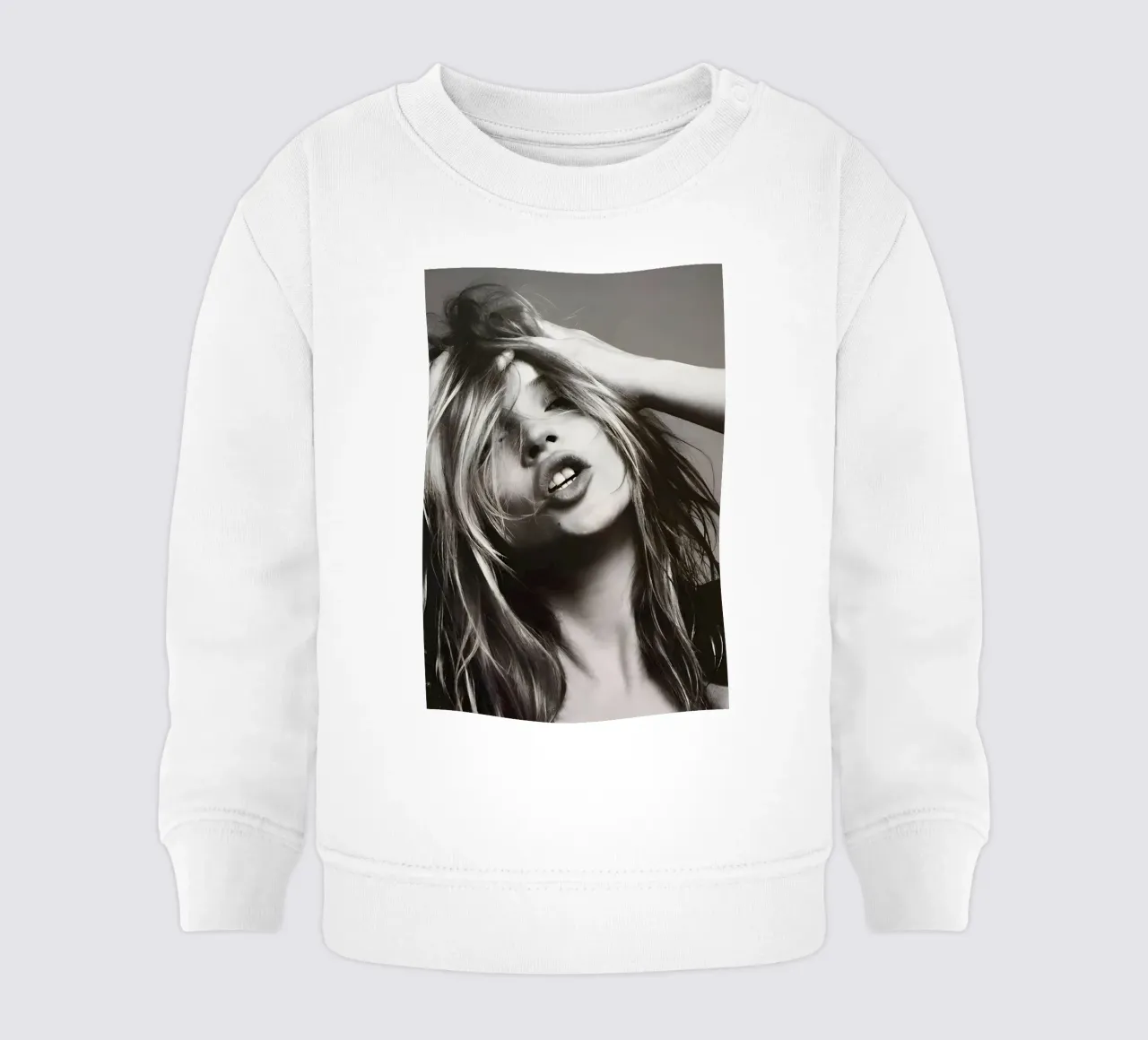 Kate Moss con la testa in mano felpa neonato da Klia M_Art