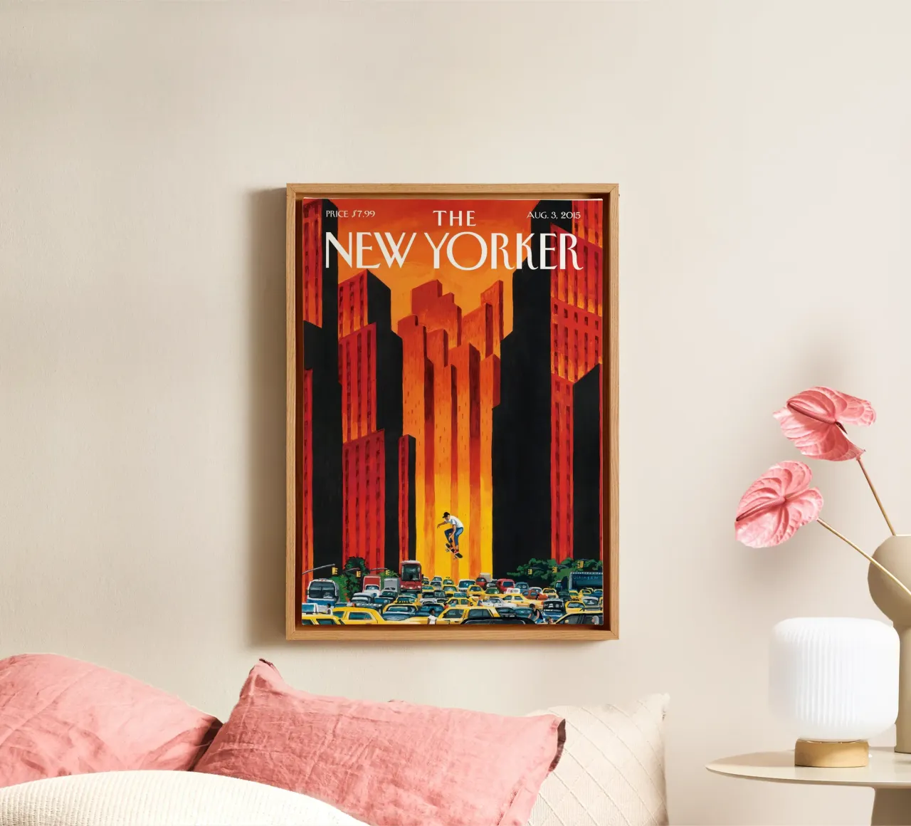 Il New Yorker agosto 2015 tela con Cornice a cassetta da Mr.Lorenzo
