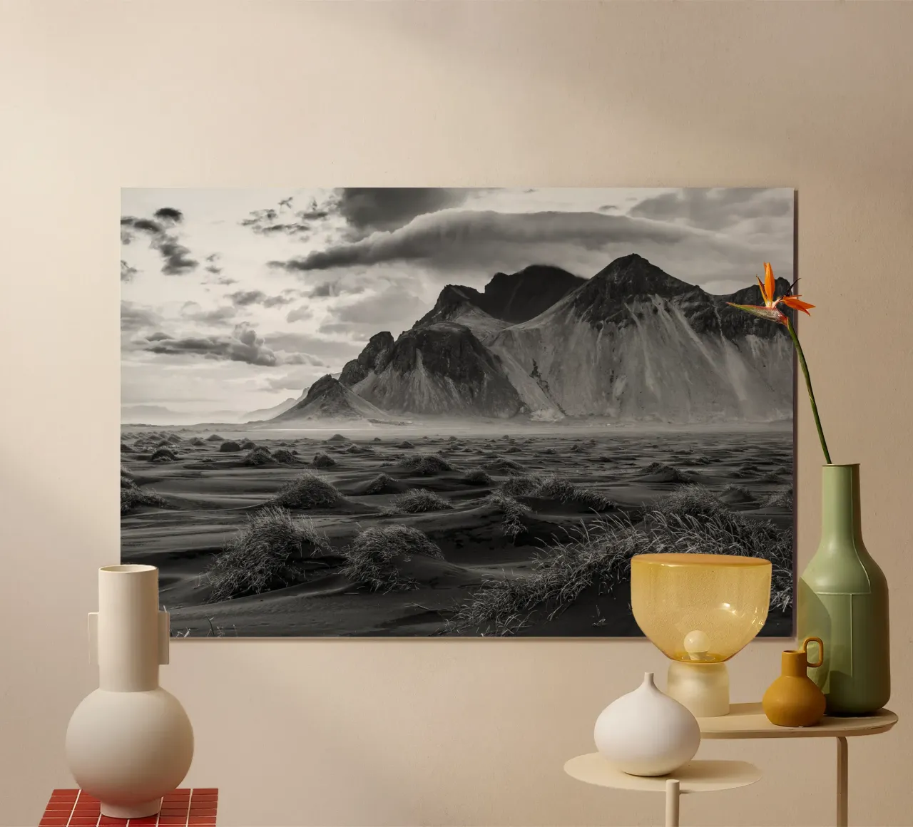 Spiaggia di Stokksnes poster con telaio in legno da thetraveller