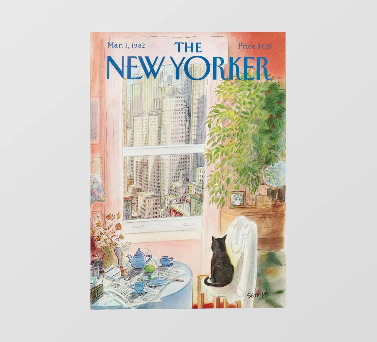 De new yorker oog in oog met de kat puzzel backlit folie van Mr.Lorenzo